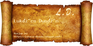 Lukács Dusán névjegykártya